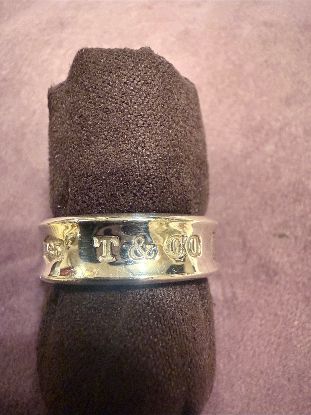 Tiffany & Co. Silver T & Co Engraved Band Ring
